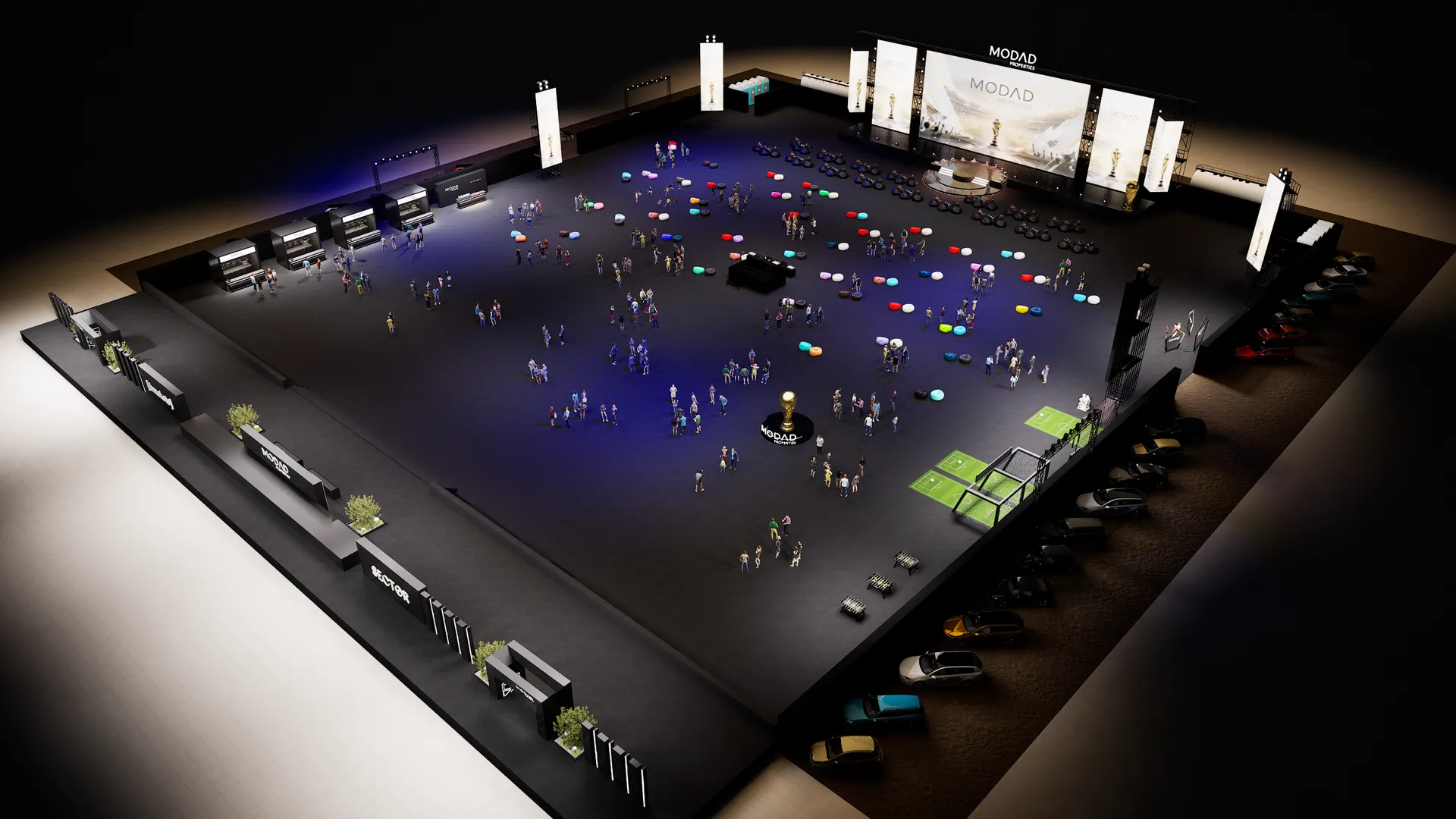 Aerial view of the full event site